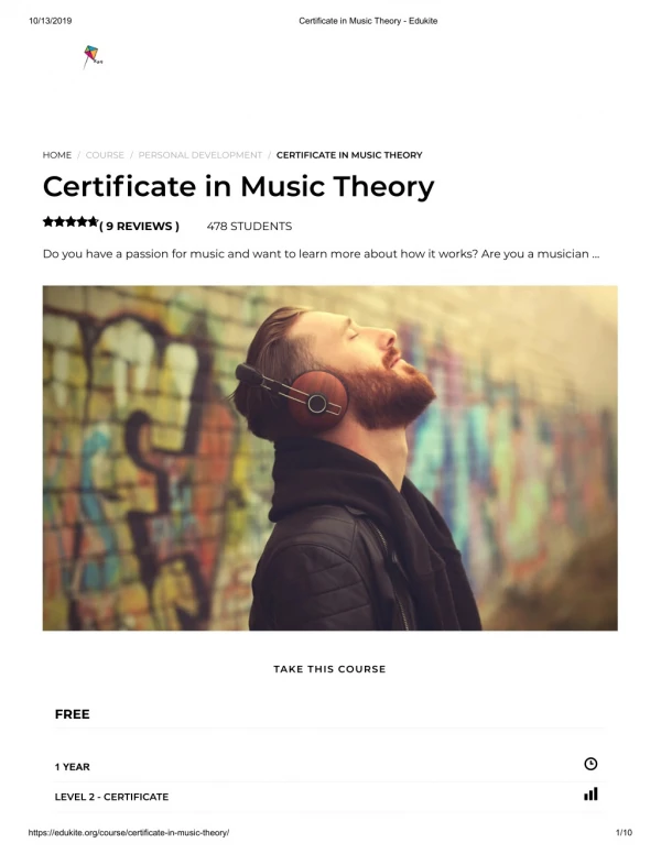 Certificate in Music Theory - Edukite