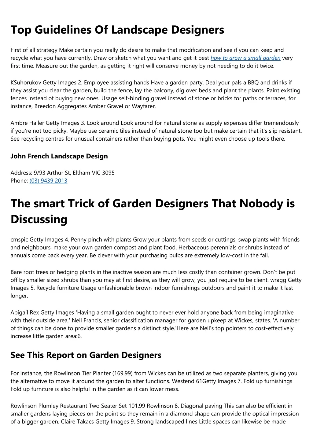 top guidelines of landscape designers
