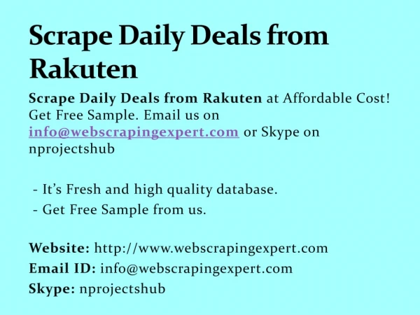 Scrape Daily Deals from Rakuten