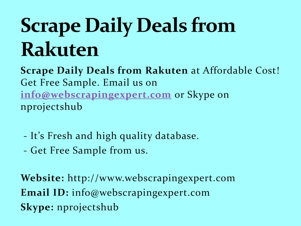 scrape daily deals from rakuten
