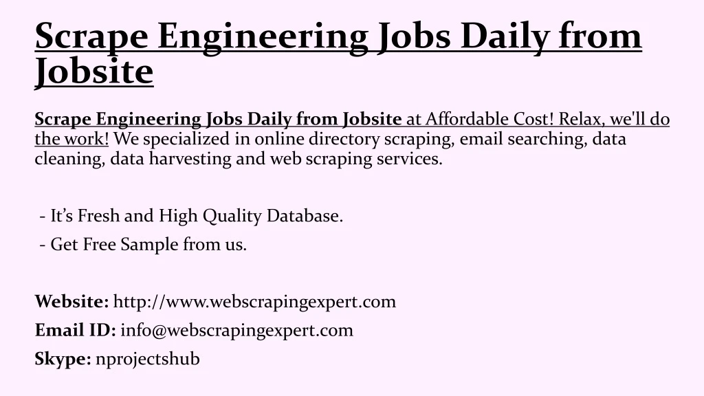scrape engineering jobs daily from jobsite