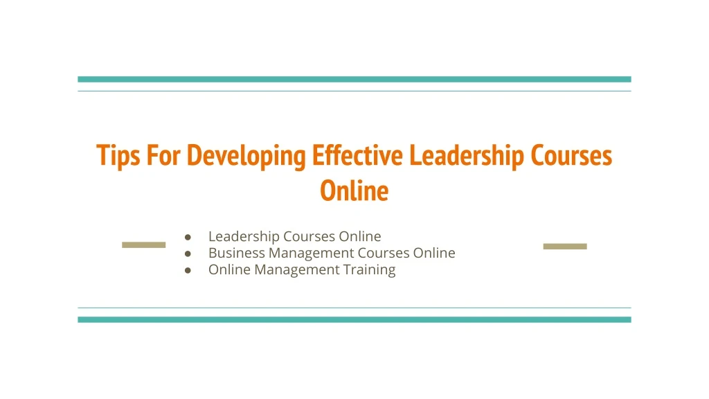 tips for developing effective leadership courses online