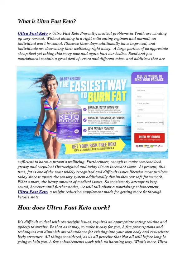 Ultra Fast Keto Best Formula For Weight Loss