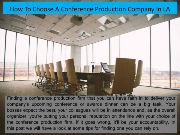 How To Choose A Conference Production Company In LA