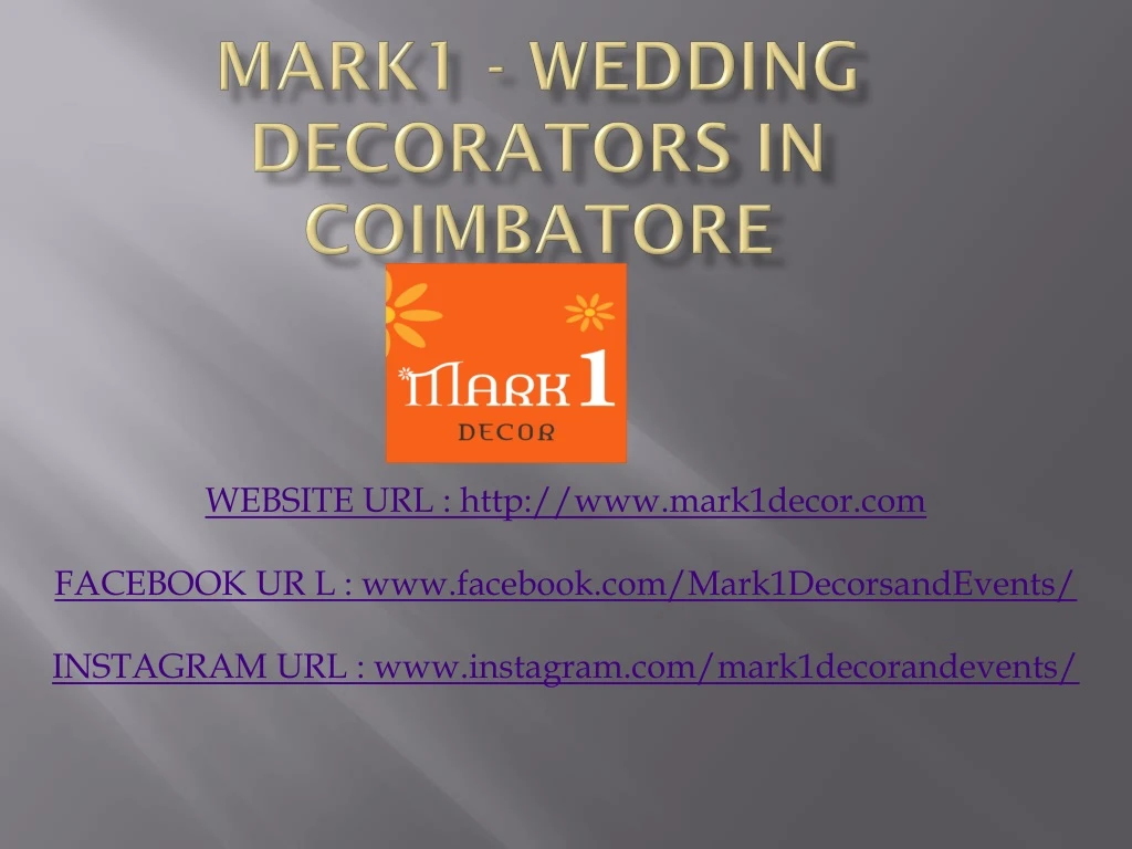 mark1 wedding decorators in coimbatore