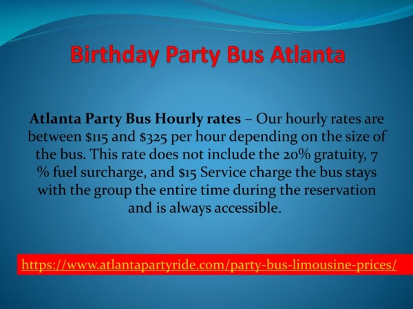 Birthday Party Bus Atlanta Party Ride