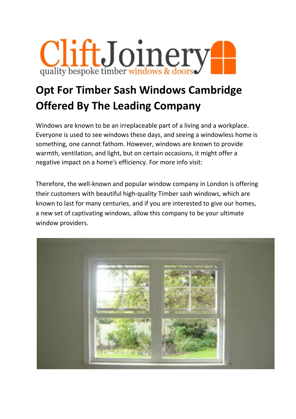 opt for timber sash windows cambridge offered
