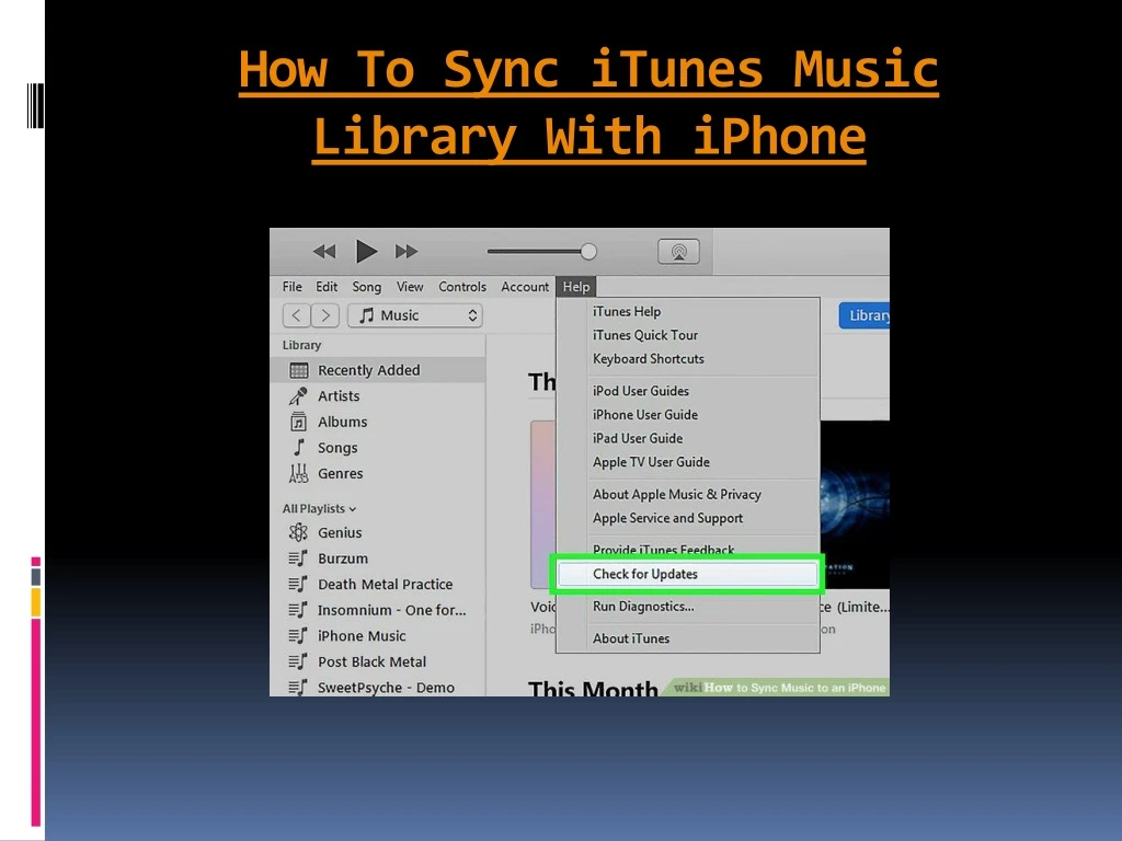 how to sync itunes music library with iphone