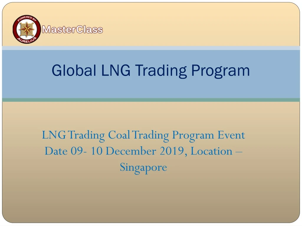 global lng trading program