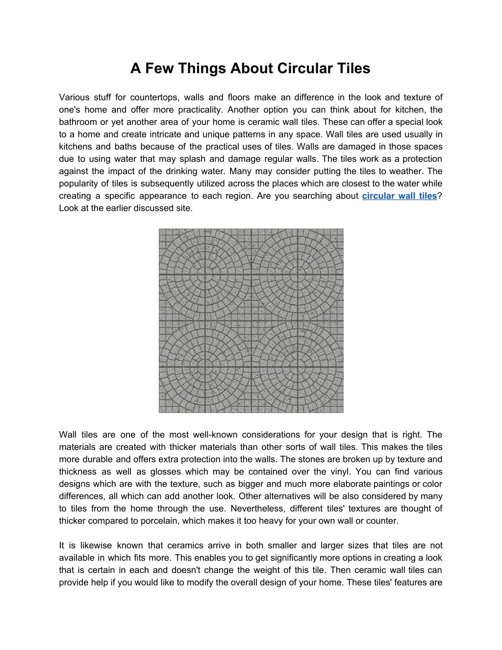 a few things about circular tiles