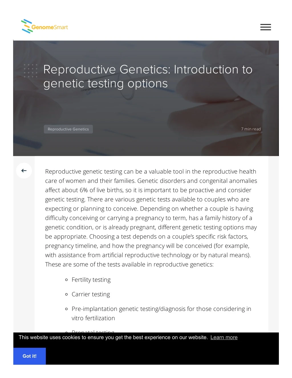 reproductive genetics introduction to genetic