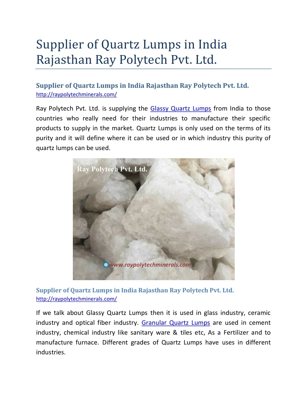 supplier of quartz lumps in india rajasthan