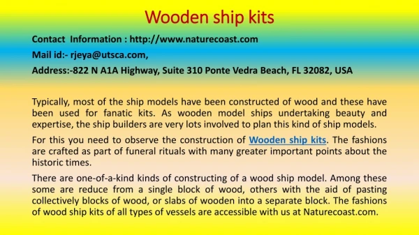 Wooden ship kits