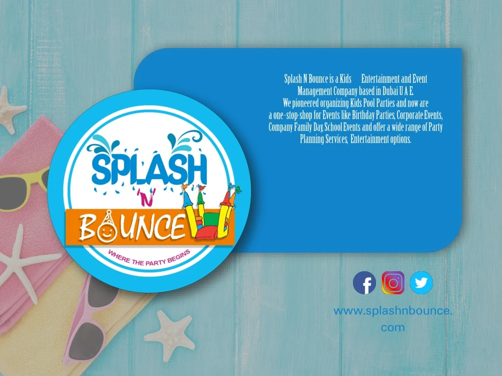 splash n bounce is a kids entertainment and event