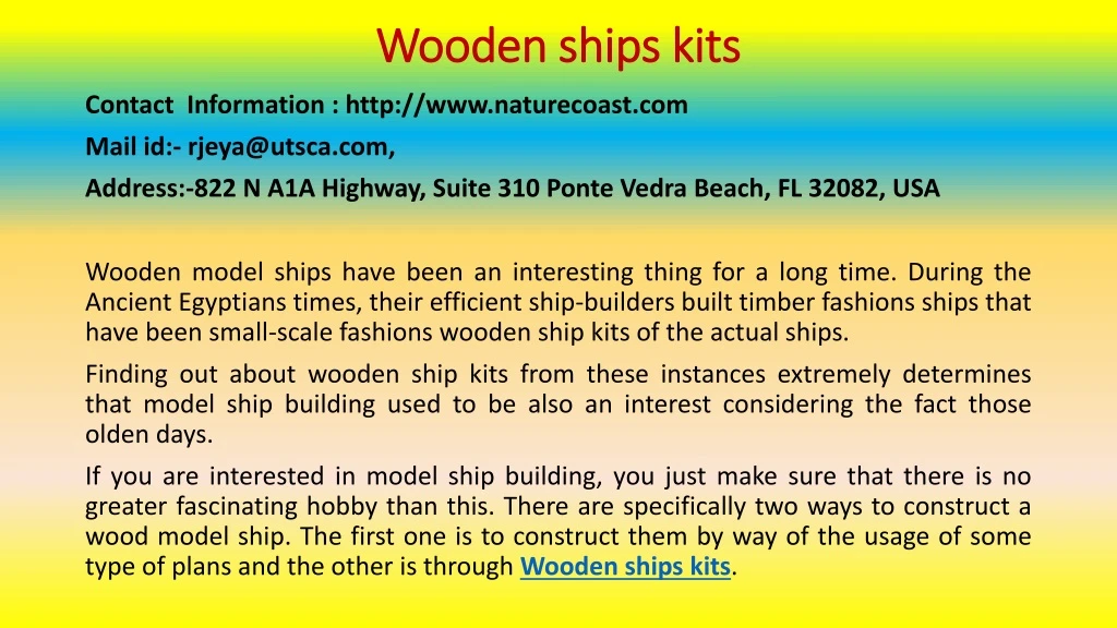 wooden ships kits
