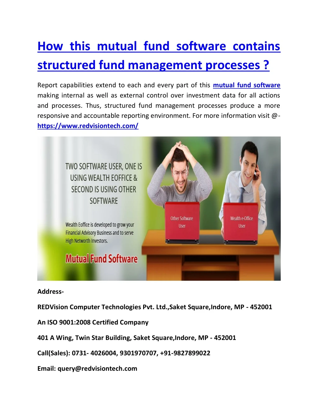 how this mutual fund software contains structured