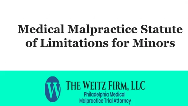 Medical Malpractice Statute of Limitations for Minors
