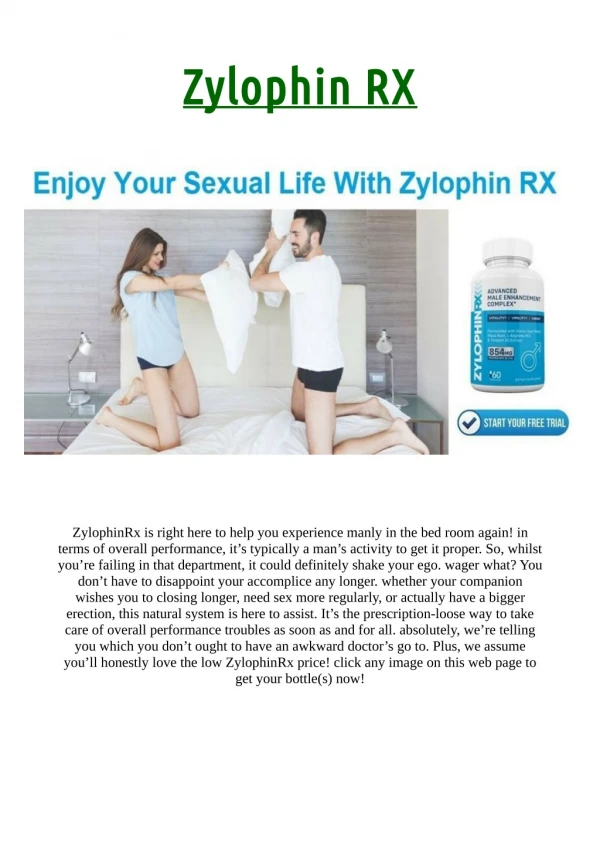Zylophin RX: Increase Man Power With This Male Enchantment Pills