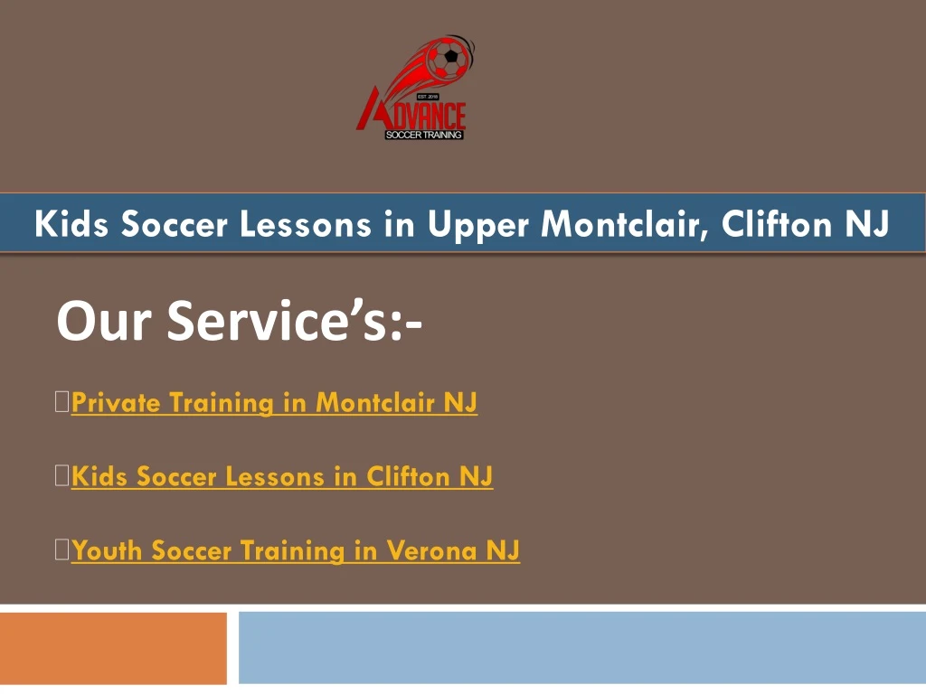 kids soccer lessons in upper montclair clifton nj