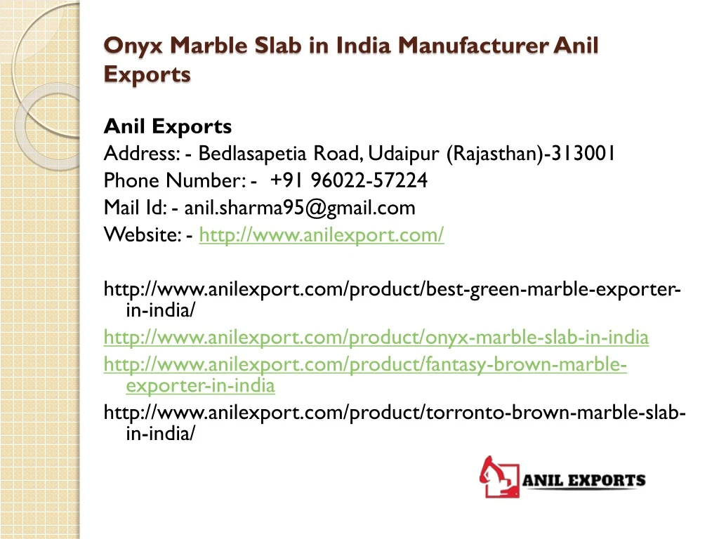 onyx marble slab in india manufacturer anil exports