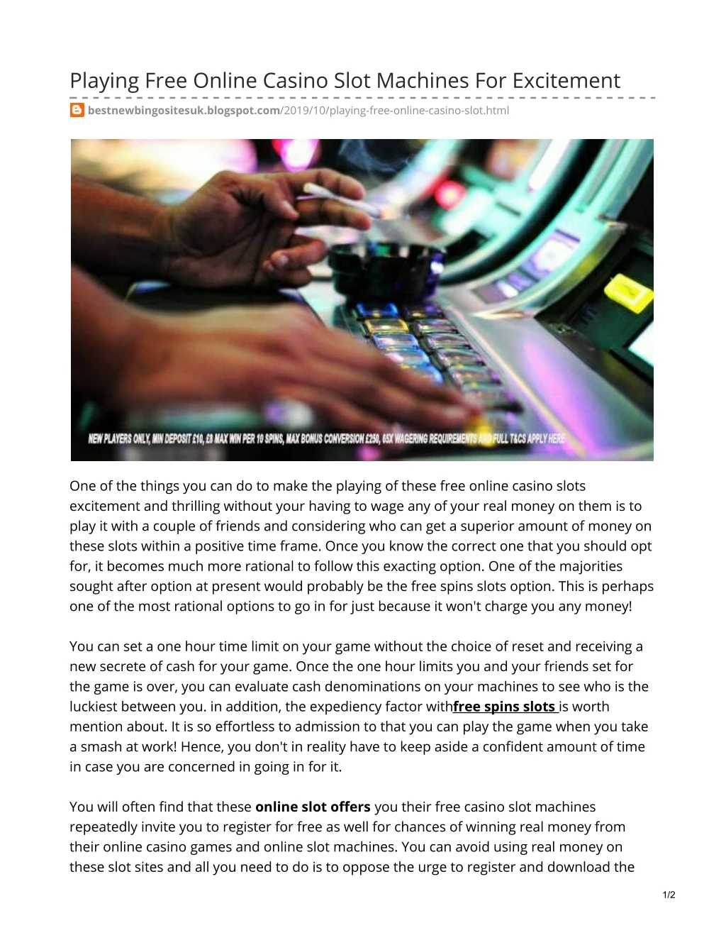 playing free online casino slot machines