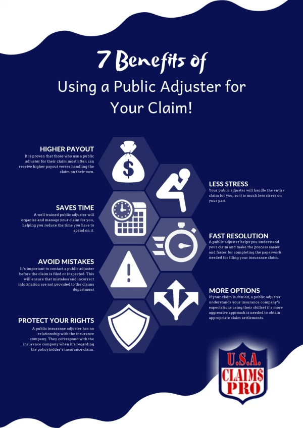 7 Benefits of using a Public Adjuster for your Claim
