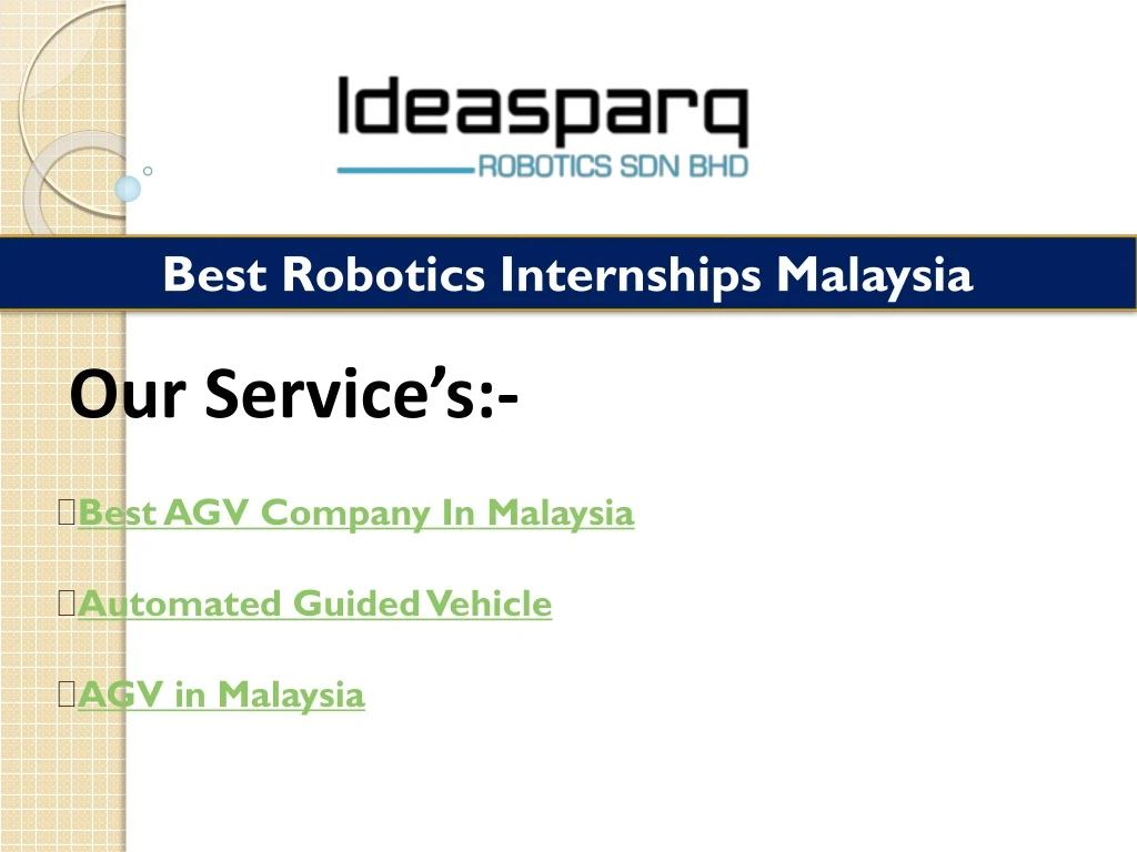 best robotics internships malaysia