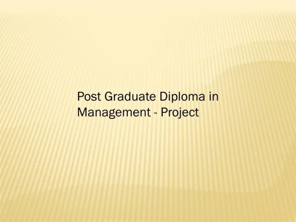 Post Graduate Diploma in Project Management