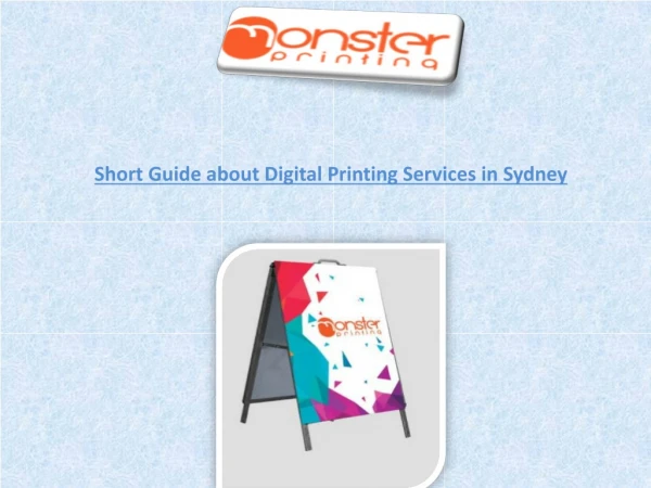 Short Guide about Digital Printing Services in Sydney