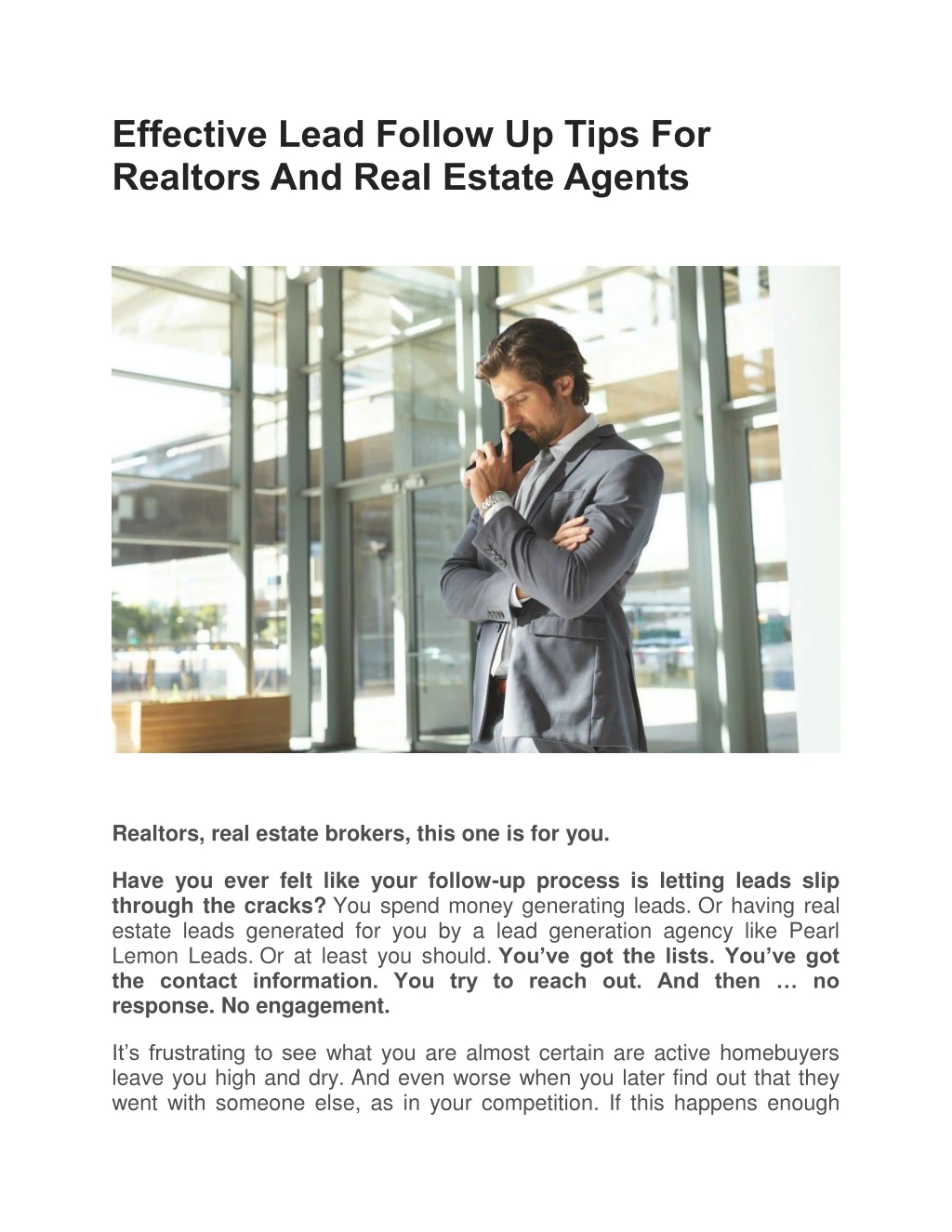 effective lead follow up tips for realtors