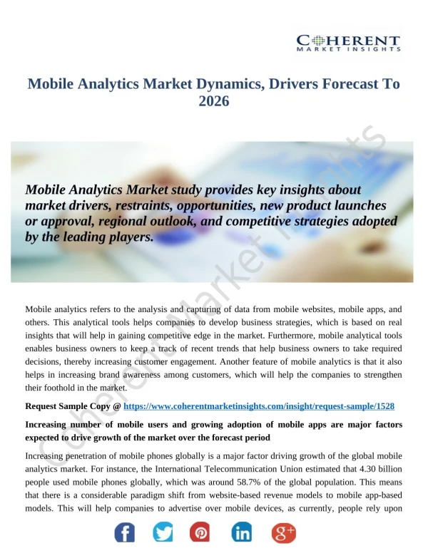 Mobile Analytics Market Expected To Reach Huge Growth By 2026