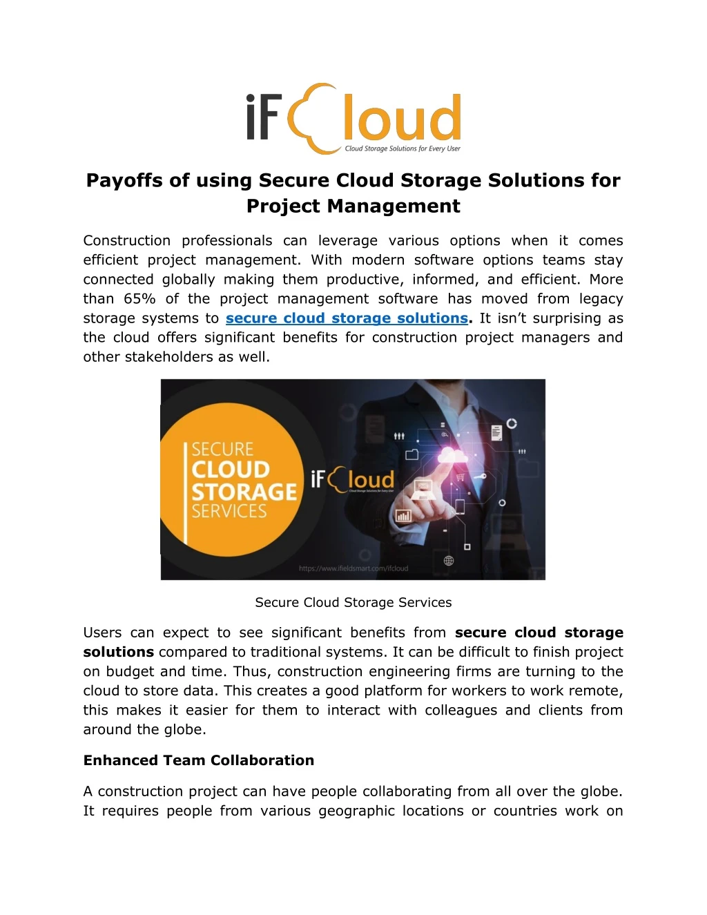 payoffs of using secure cloud storage solutions