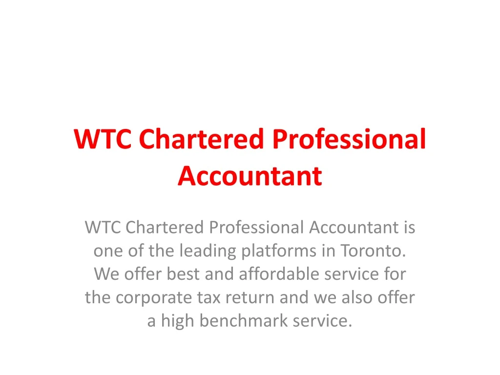 wtc chartered professional accountant
