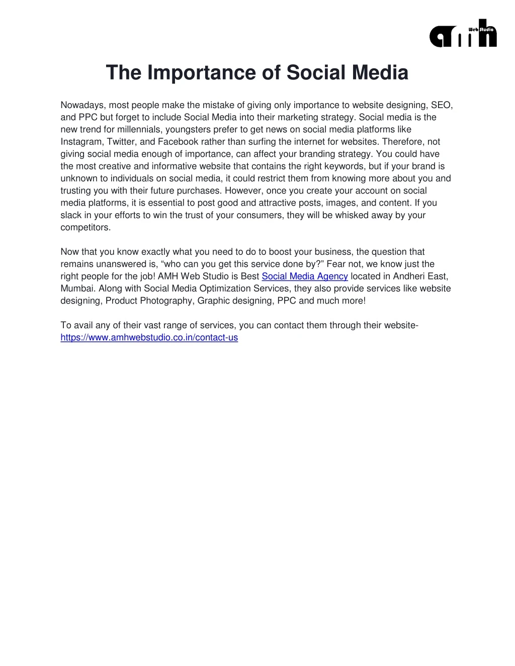 presentation on importance of social media