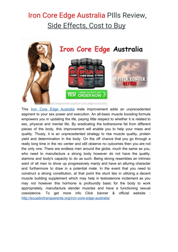 Iron Core Edge Australia PIlls Review, Side Effects, Cost to Buy