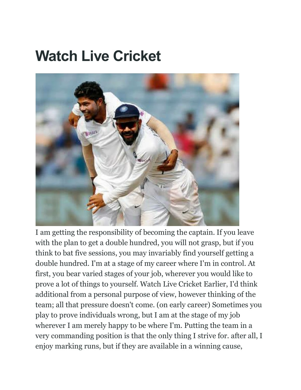 watch live cricket