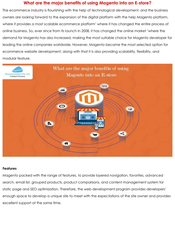 what are the major benefits of using magento into