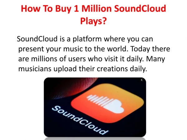 How To Buy 1 Million SoundCloud Plays?