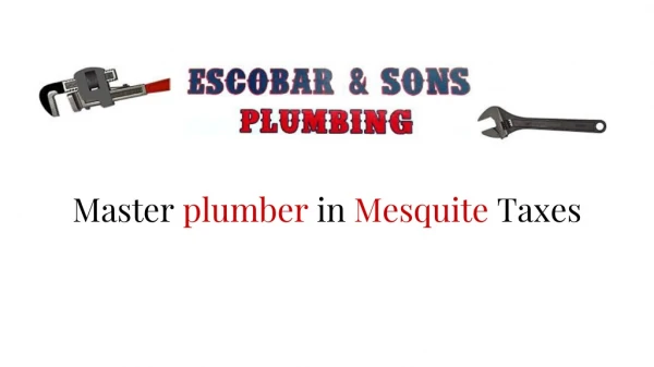 Know about master plumbers in Mesquite Texas