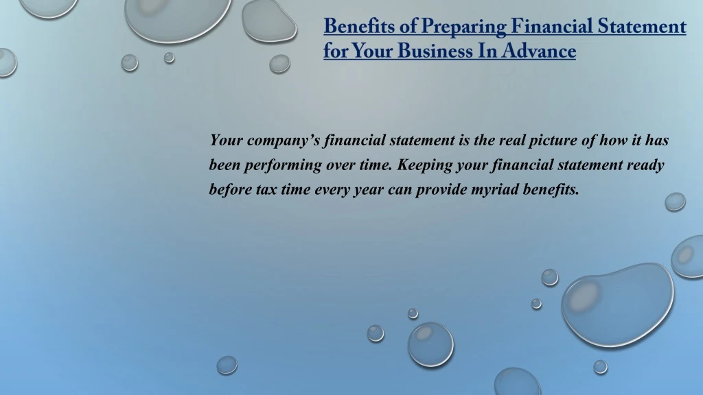 benefits of preparing financial statement