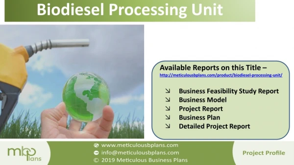 Biodiesel Processing Unit