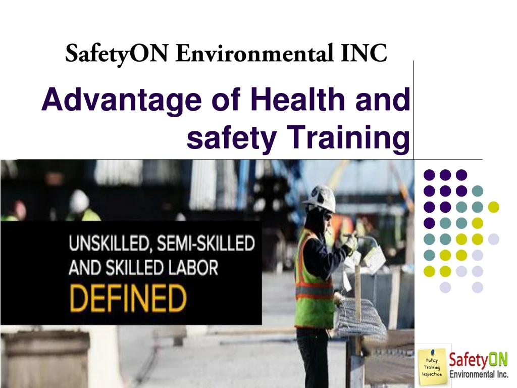 advantage of health and safety training
