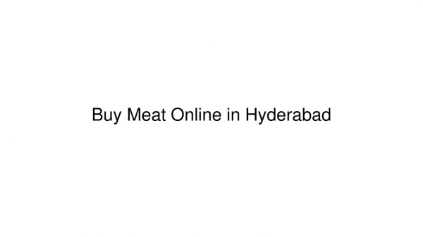 Buy Meat Online In Hyderabad