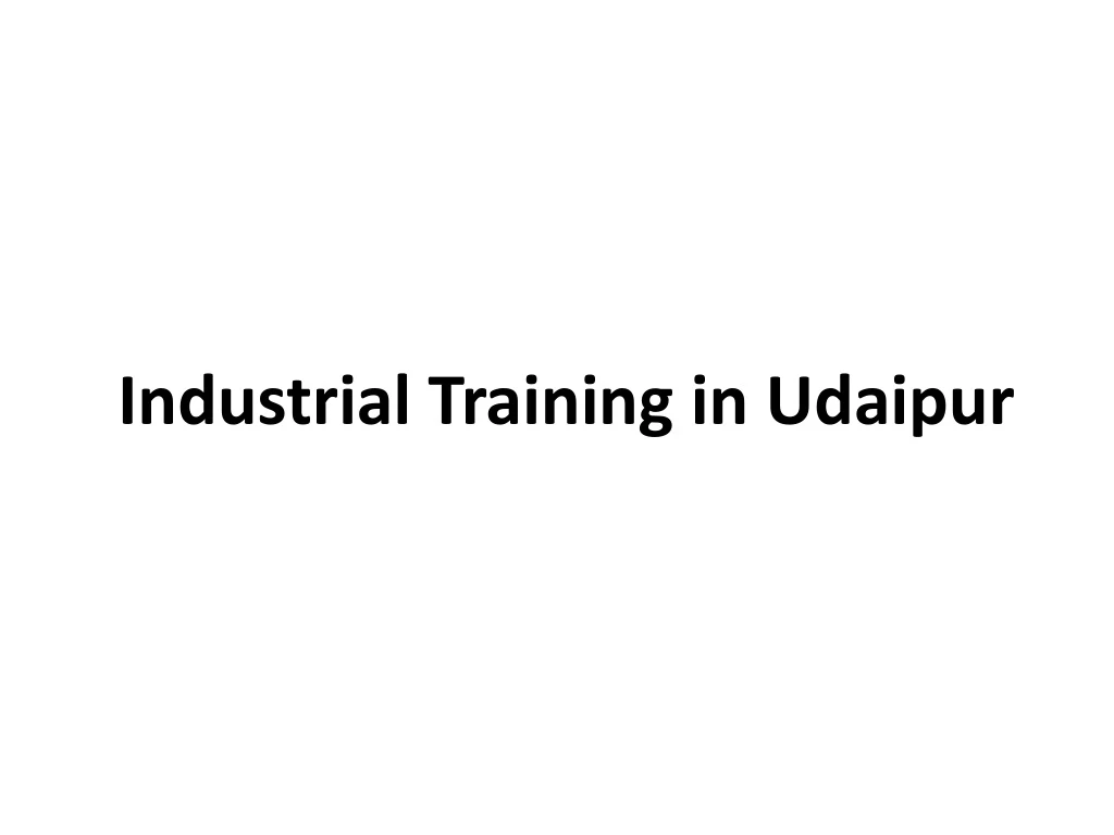 industrial training in udaipur