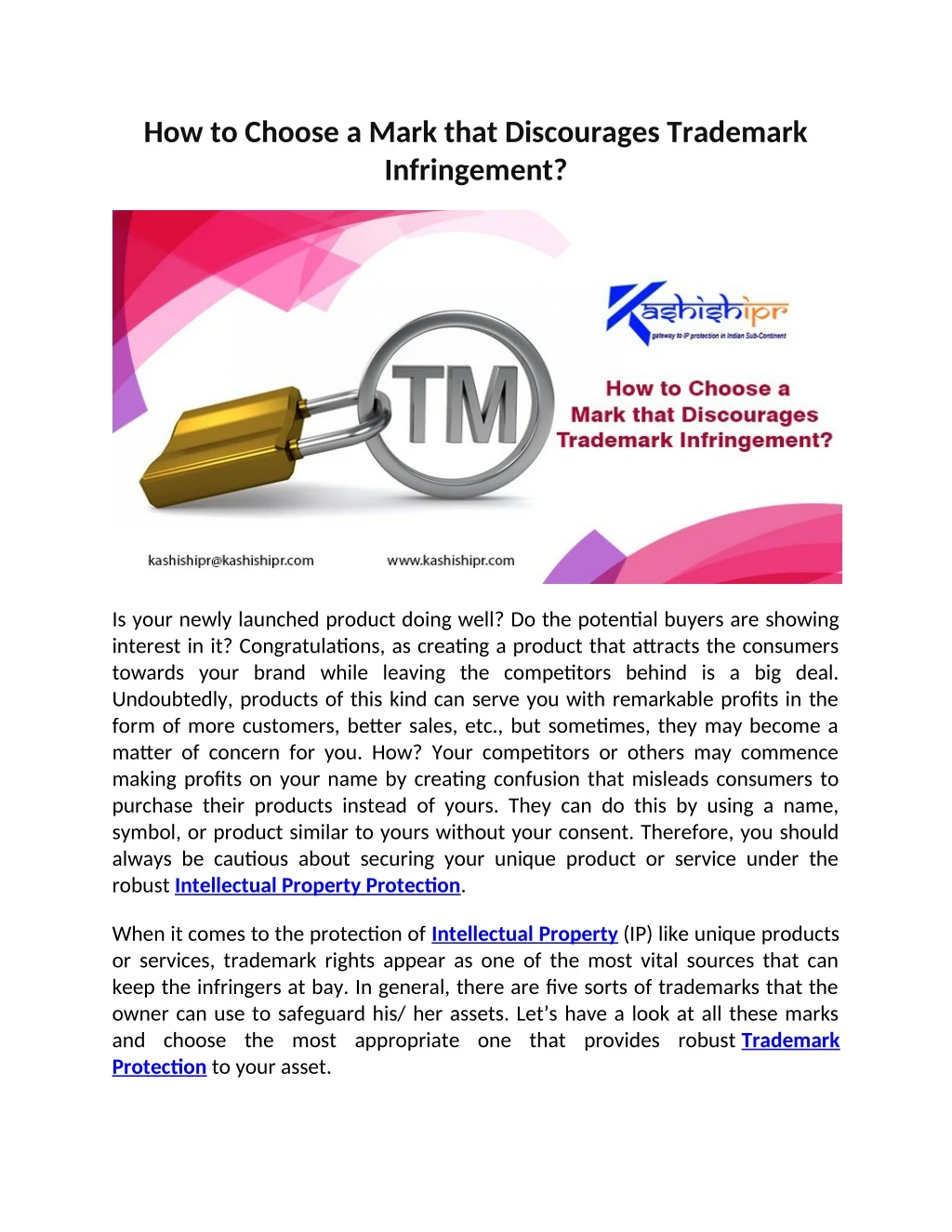 how to choose a mark that discourages trademark