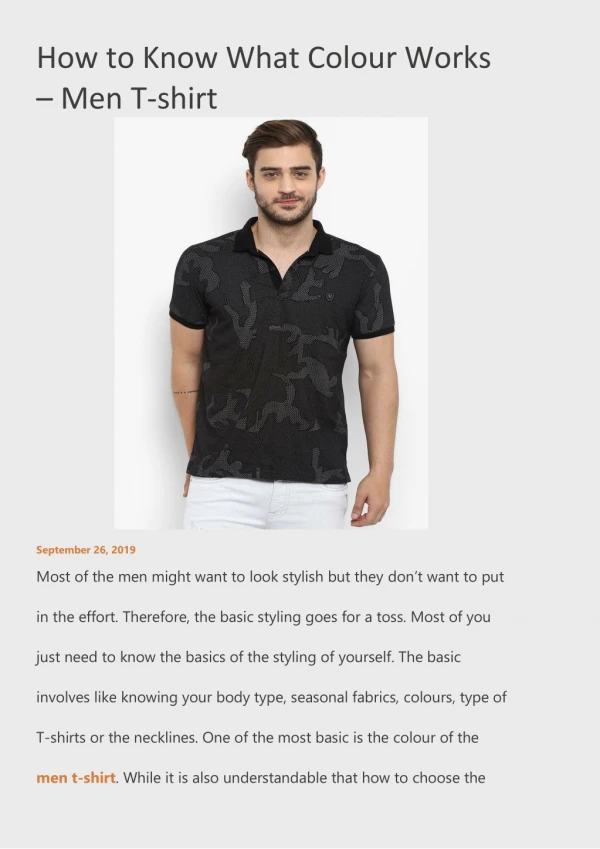 How to Know What Color Works – Men T-shirt