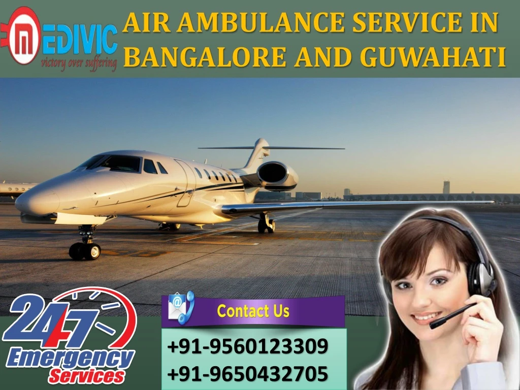 air ambulance service in bangalore and guwahati