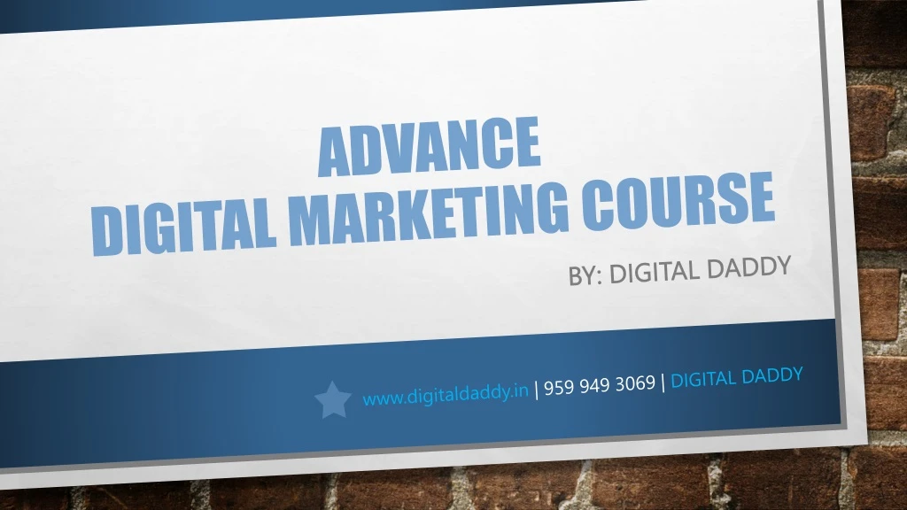 advance digital marketing course