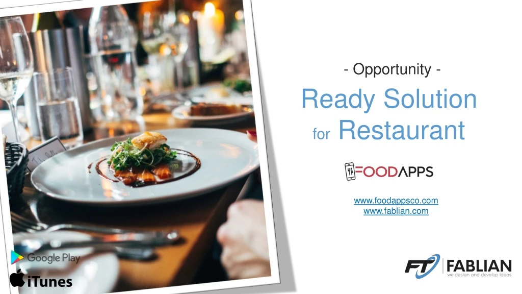 opportunity ready solution for restaurant