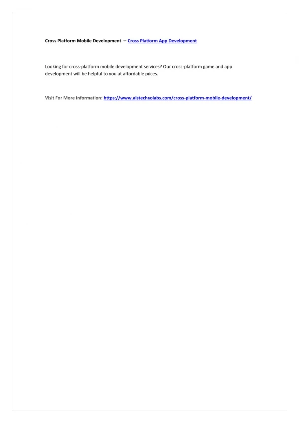 cross platform mobile development cross platform